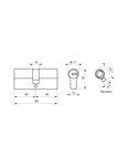 THIRARD - Cylindre double entrée Transit 1  40x40mm  nickelé  5 clés
