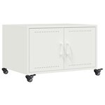vidaXL Table basse blanc 68x50x43 5 cm acier laminé à froid