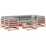 vidaXL Salon de jardin 7 Pièces et coussins bois massif sapin de douglas