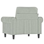vidaXL Fauteuil Gris clair 60 cm Velours