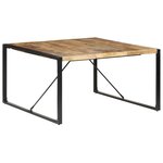 vidaXL Table à manger 140x140x75 cm Bois de manguier brut