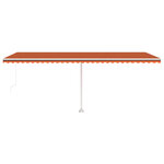 vidaXL Auvent manuel rétractable avec LED 600x300 cm Orange et marron