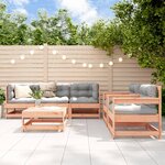 vidaXL Salon de jardin 6 Pièces avec coussins bois massif Douglas