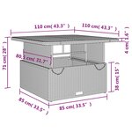 vidaXL Ensemble à manger de jardin et coussins 2 Pièces beige poly rotin