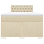 vidaXL Sommier à lattes de lit avec matelas Crème 120x200 cm Tissu