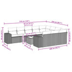 vidaXL Salon de jardin 11 Pièces avec coussins beige résine tressée