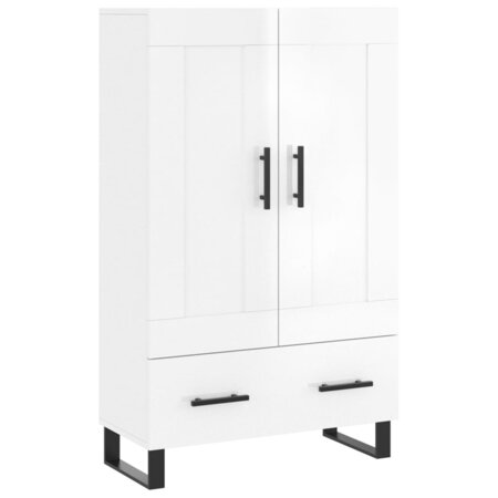 vidaXL Buffet haut blanc brillant 69 5x31x115 cm bois d'ingénierie