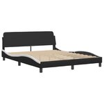 vidaXL Lit avec matelas noir et blanc 160x200 cm similicuir