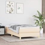 vidaXL Cadre de lit Crème 90 x 200 cm Tissu
