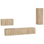 vidaXL Ensemble de meubles TV 4 Pièces Chêne sonoma Bois d'ingénierie