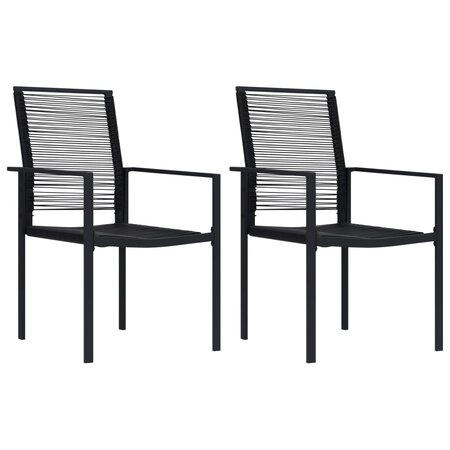 vidaXL Chaises de jardin lot de 2 Rotin PVC Noir