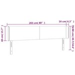 vidaXL Tête de lit à LED Bleu foncé 203x16x78/88 cm Velours