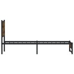 vidaXL Cadre de lit en métal sans matelas chêne fumé 90x190 cm