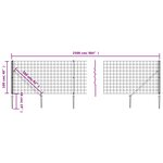 vidaXL Clôture en treillis métallique et piquet d'ancrage vert 1x25 m