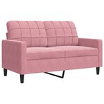vidaXL Ensemble de canapés 2 Pièces avec coussins Rose Velours