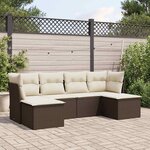 vidaXL Salon de jardin avec coussins 6 Pièces marron résine tressée