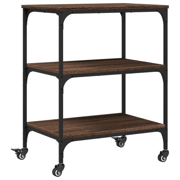 vidaXL Chariot de cuisine chêne marron 60x41x76 cm bois d'ingénierie
