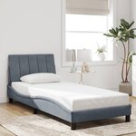 vidaXL Cadre de lit sans matelas gris foncé 90x190 cm velours