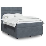 vidaXL Sommier à lattes de lit et matelas Gris foncé 160x200cm Velours