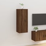 vidaXL Meuble TV mural Chêne marron 40x34 5x100 cm