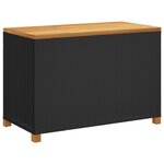 vidaXL Boîte de rangement de jardin noir résine tressée bois d'acacia