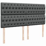 vidaXL Sommier à lattes de lit avec matelas Gris foncé 180x200cm Tissu