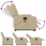 vidaXL Fauteuil inclinable de massage Crème Tissu