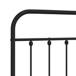 vidaXL Tête de lit métal noir 120 cm