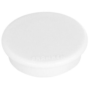 Lot de 10 aimants extra fort 38 mm H 12 mm anti-rayure Blanc FRANKEN