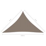 vidaXL Voile de parasol Tissu Oxford triangulaire 4x4x5 8 m Taupe