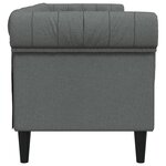 vidaXL Canapé Chesterfield 3 places gris foncé tissu