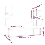 vidaXL Ensemble de meubles TV 6 Pièces Chêne sonoma Bois d'ingénierie