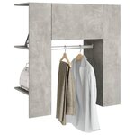 vidaXL Armoire de couloir Gris béton 97 5x37x99 cm Bois d'ingénierie