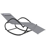 vidaXL Chaise longue à bascule gris acier et textilène