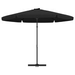 vidaXL Parasol d'extérieur avec mât en acier 300 cm Noir