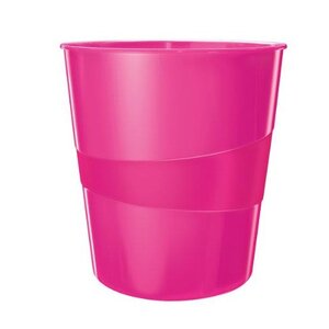 Corbeille à papier Wow capacité 15L polypropylène D29 x H32 4 cm Rose brillant LEITZ