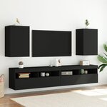 vidaXL Meuble TV mural noir 40 5x30x60 cm bois d'ingénierie