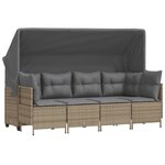 vidaXL Salon de jardin avec coussins 5 Pièces beige résine tressée