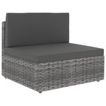 Salon de jardin meuble d'extérieur ensemble de mobilier 9 pièces avec coussins gris résine tressée 02_0018014