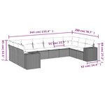vidaXL Salon de jardin avec coussins 10 Pièces gris clair résine tressée