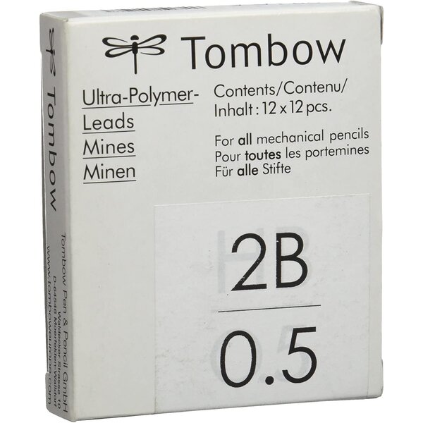 Etui de 12 Mines pour porte-mine pointe calibrée 0 5 mm dureté 2B x 12 TOMBOW