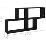 vidaXL Étagère murale Noir 100x18x53 cm Bois d’ingénierie