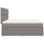 vidaXL Sommier à lattes de lit avec matelas Taupe 200x200 cm Tissu