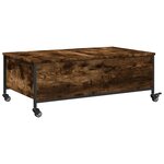 vidaXL Table basse avec roulettes chêne fumé bois d'ingénierie