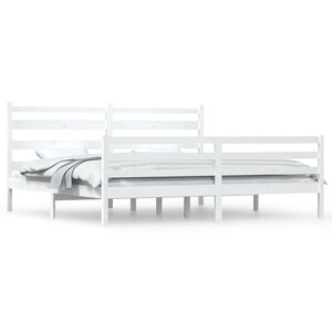 vidaXL Cadre de lit Bois de pin massif 200x200 cm Blanc