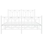 vidaXL Cadre de lit métal avec tête de lit/pied de lit blanc 135x190cm