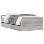 vidaXL Cadre de lit sans matelas sonoma gris 75x190 cm