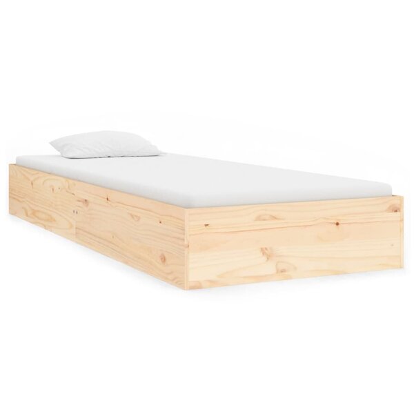 vidaXL Cadre de lit bois massif 75x190 cm petit simple