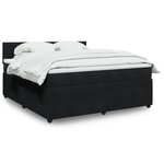vidaXL Sommier à lattes de lit avec matelas Noir 180x200 cm Velours