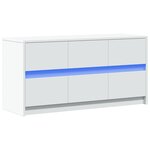 vidaXL Meuble TV avec LED blanc 100x34x50 cm bois d'ingénierie